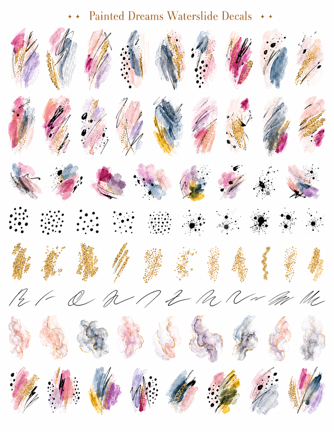Painted Dreams Matching Waterslide Nail Art Decals