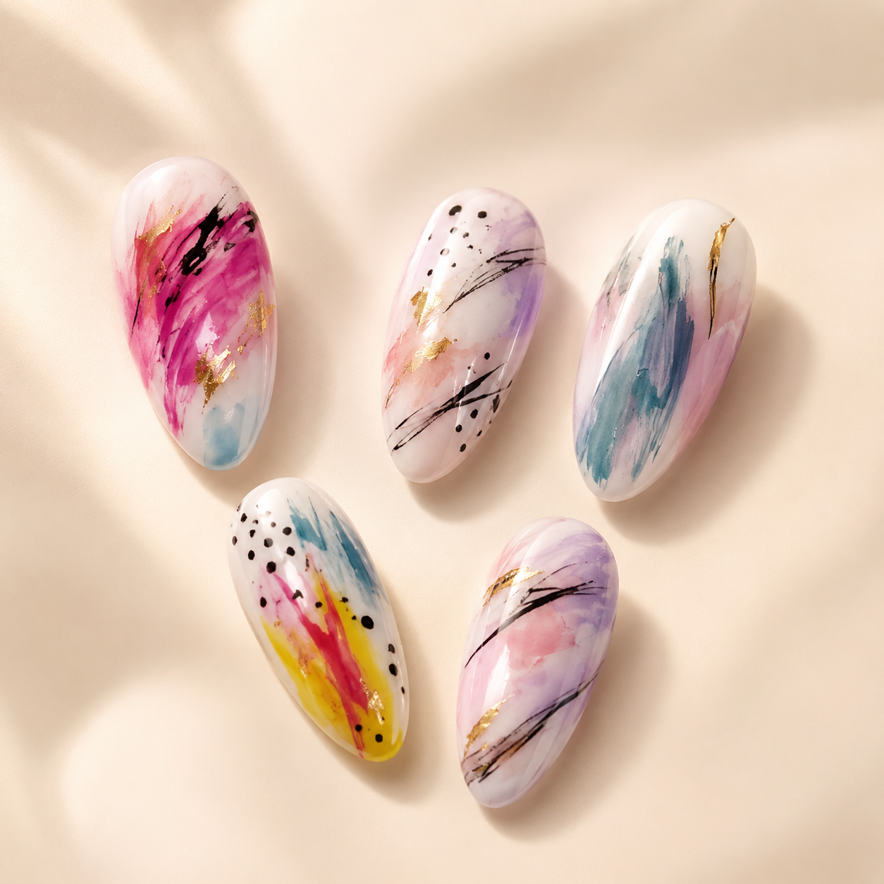 Painted Dreams | Abstract Press-On Nail Set | Polished by Two