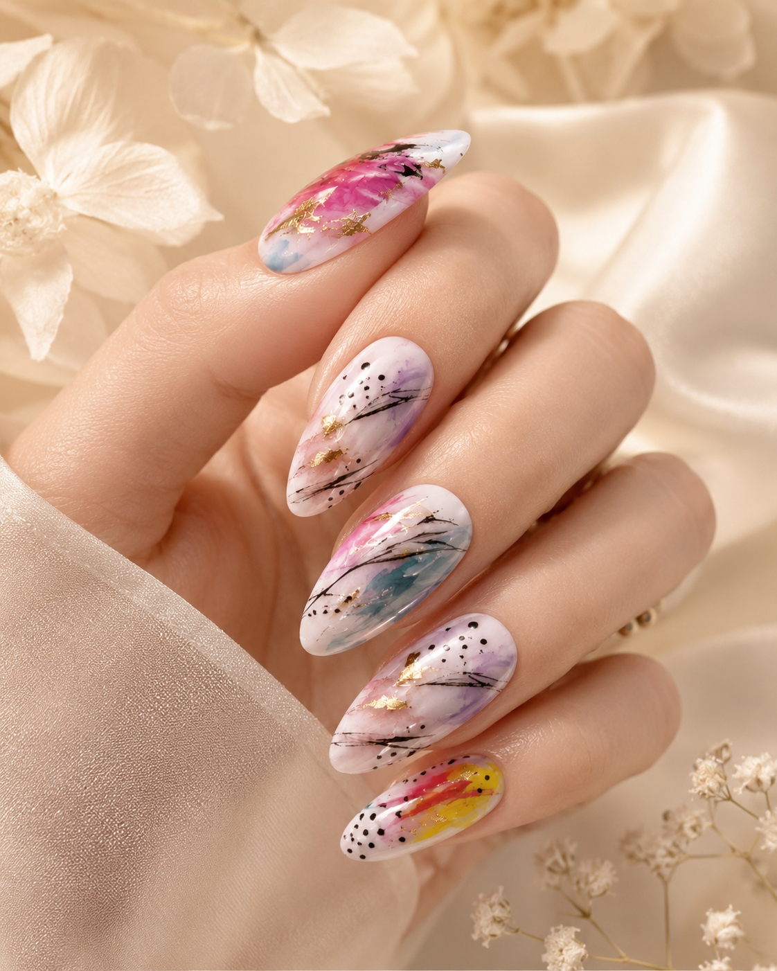 Painted Dreams | Abstract Press-On Nail Set | Polished by Two