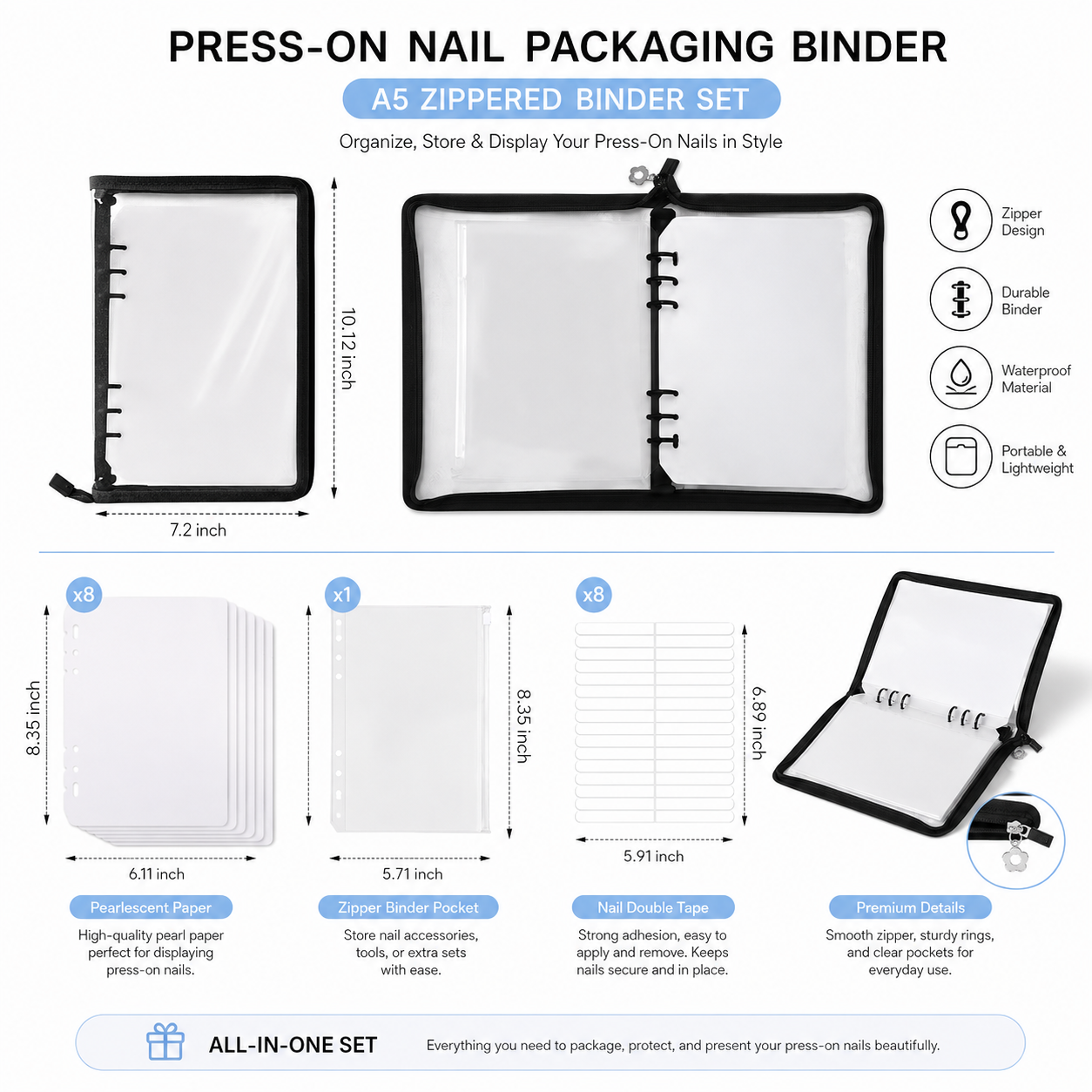 Press-On Nail Storage Binder | Polished by Two