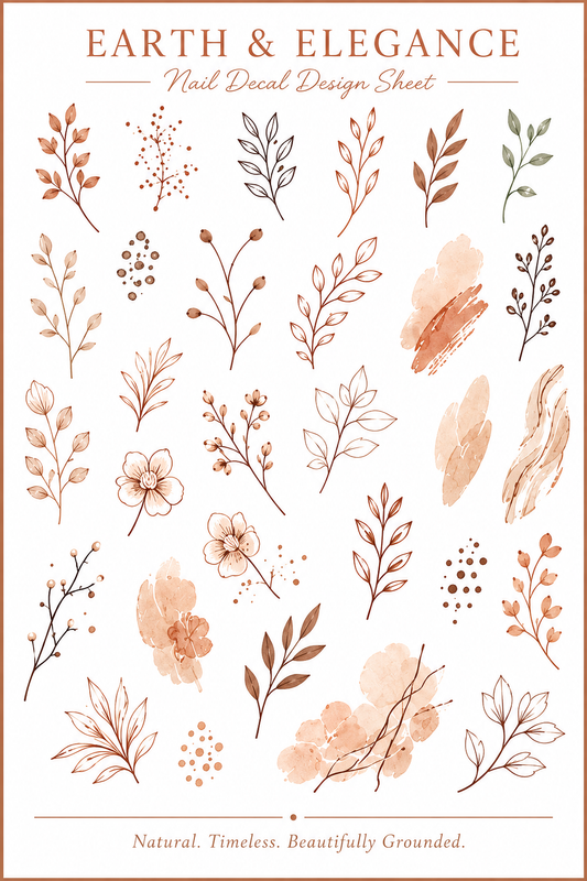 Earth & Elegance Matching Waterslide Nail Art Decals