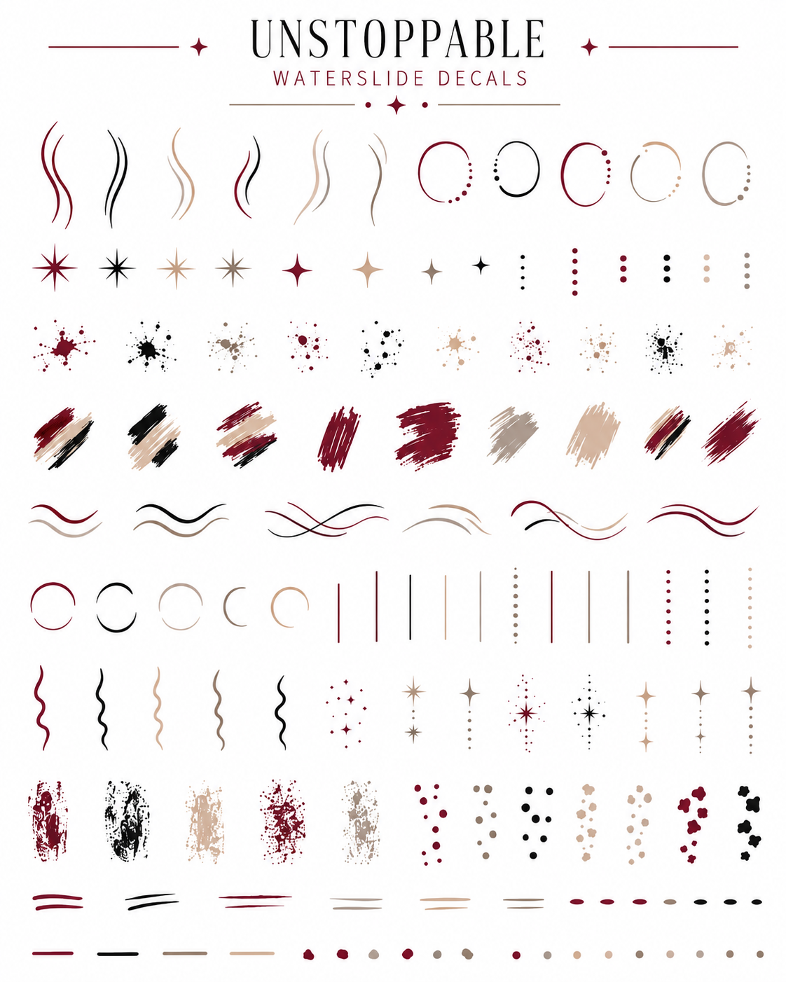 Unstoppable Matching Waterslide Nail Art Decals