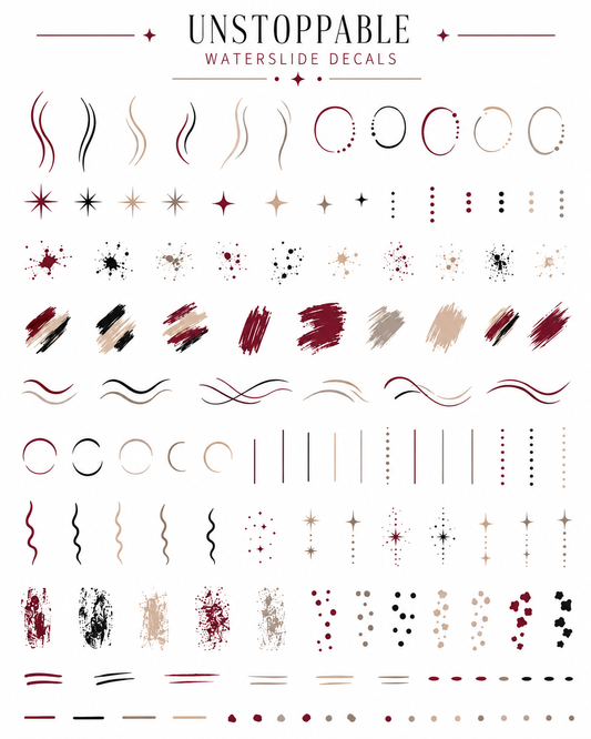 Unstoppable Matching Waterslide Nail Art Decals