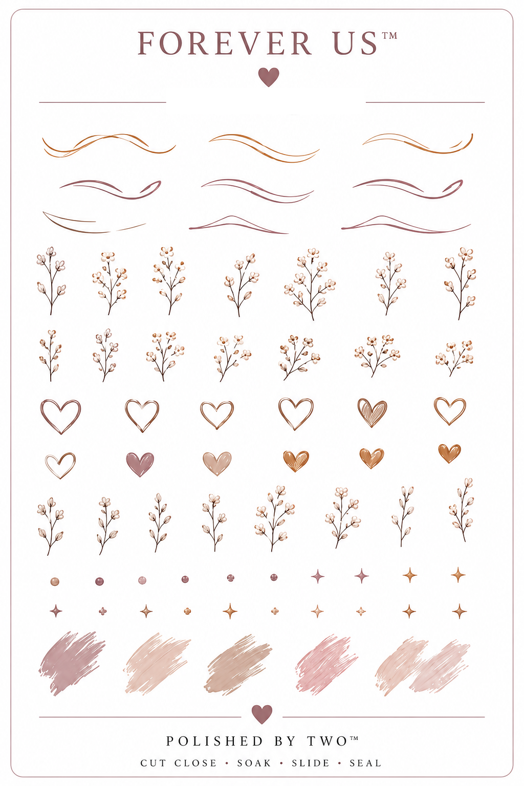 Forever Us Waterslide Nail Art Decals